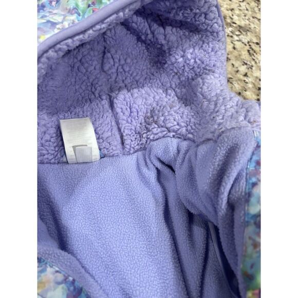 ZerOxPOSUr Toddler, Girls Purple Flower, Print Watermark, Winter Zip Coat W Hood - Picture 8 of 10